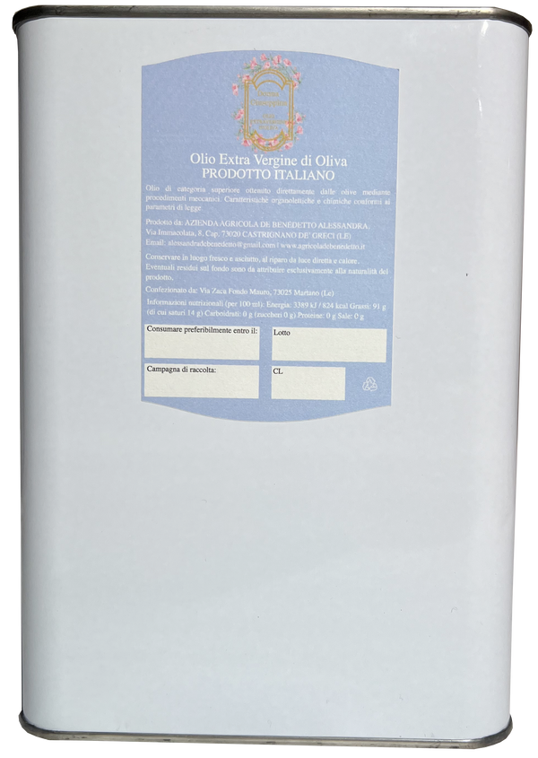 Lattina 3 Litri Olio Extravergine Biologico Donna Giuseppina